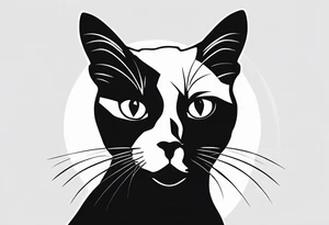pop-art style black cat tattoo idea