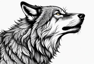Stoic, howling Wolf tattoo idea