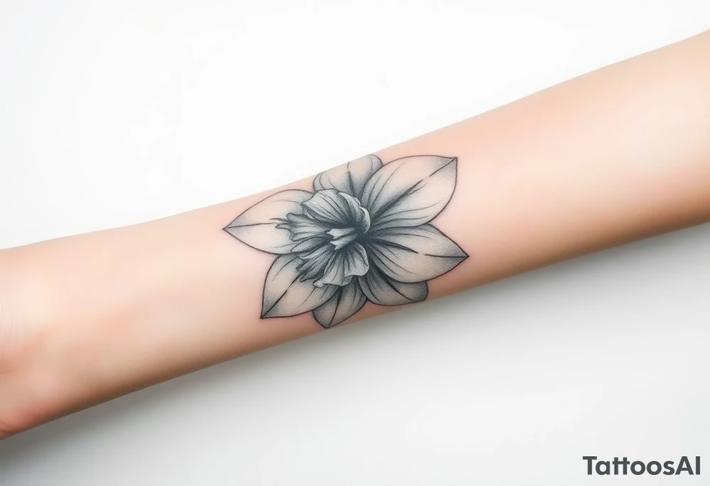 Narcissus flower on forearm tattoo idea