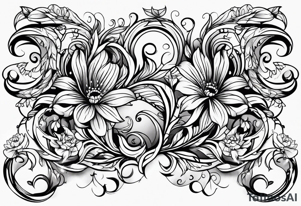 Thigh tattoo vines tattoo idea