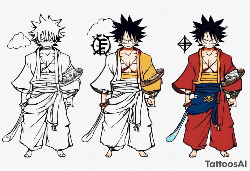 I want a half compas and half Mugiwara Luffy tattoo tattoo idea