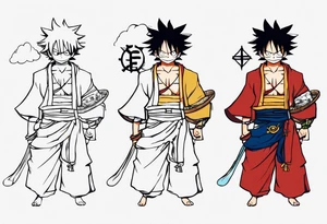 I want a half compas and half Mugiwara Luffy tattoo tattoo idea