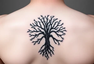 Kabbalah tree of life sephirot ten roots branches - a lively organic style combined with the official scheme of sephirot tattoo idea