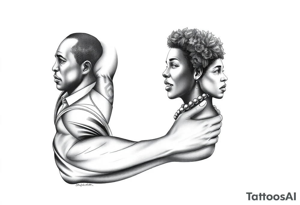 Civil rights and black liberation of African American historic figures and events and 1950’s - 1970’s theme tattoo idea