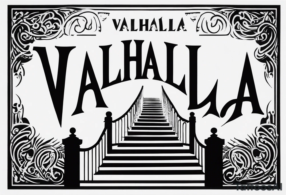 Valhalla stairs fog tattoo idea