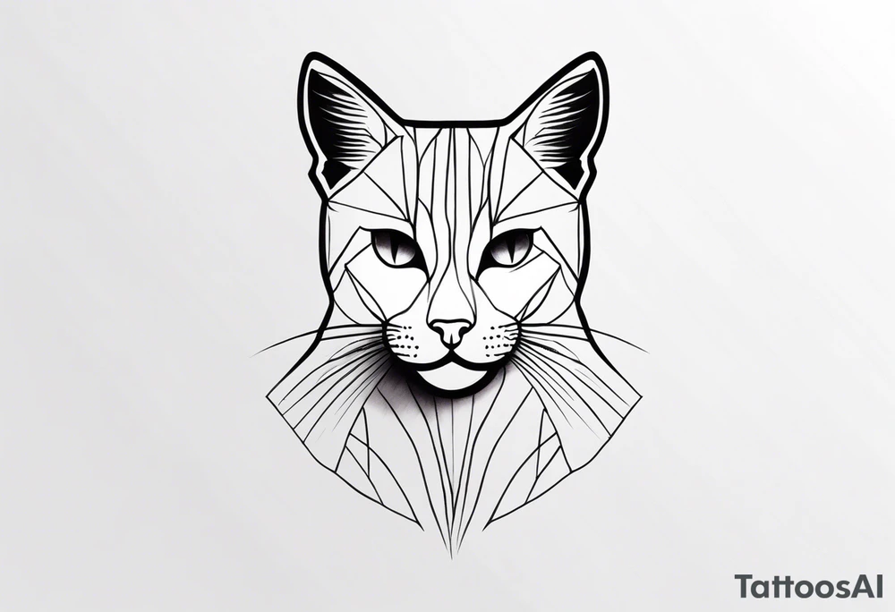 Cat tattoo small simple lines tattoo idea