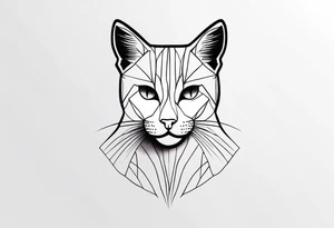 Cat tattoo small simple lines tattoo idea