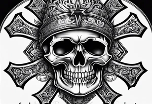 Cross with a skull tattoo idea