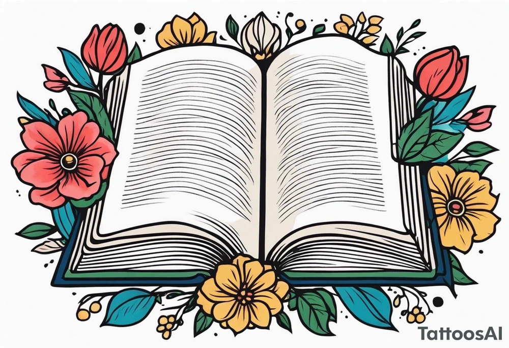 open bible
old school vintage simple traditional design surrounded by vintage flowers


bold color simple tattoo idea