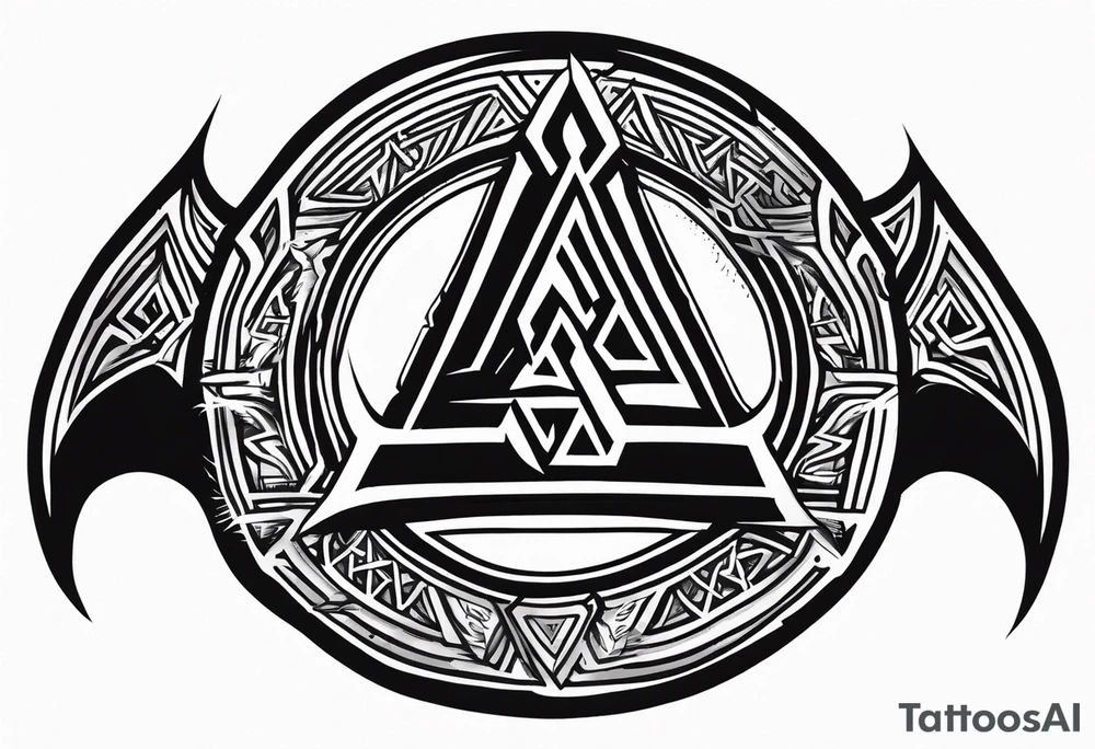 Valhalla berserker round shield axe
Valknut tattoo idea