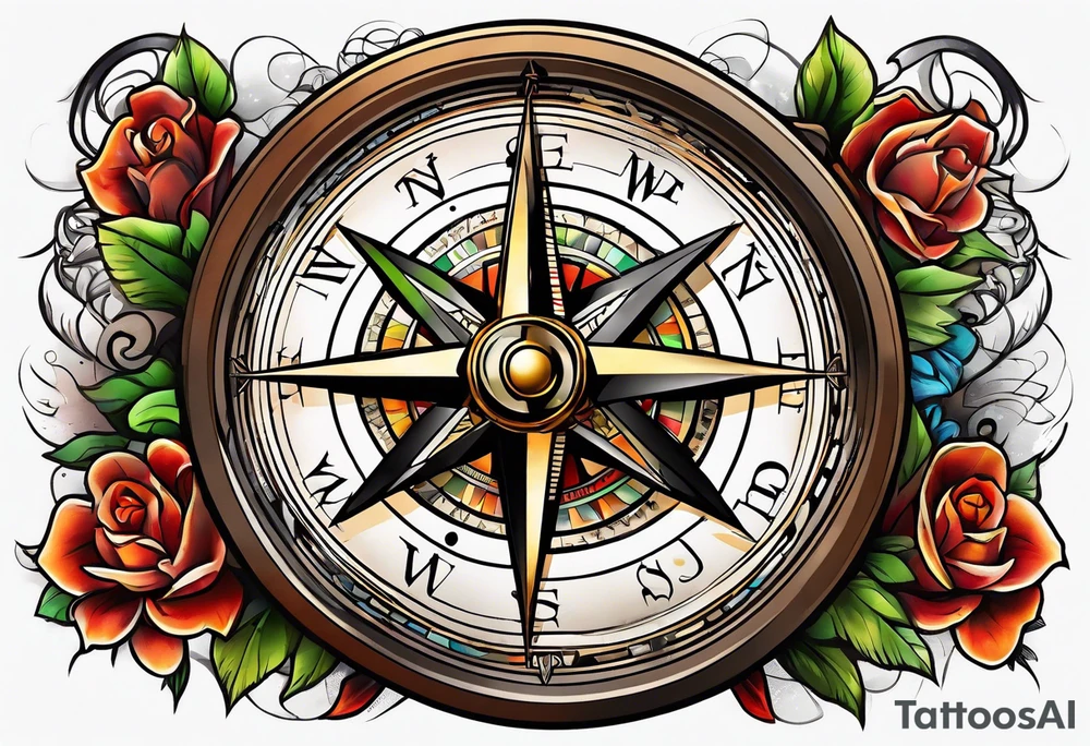 Broken compass tattoo idea