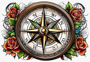 Broken compass tattoo idea