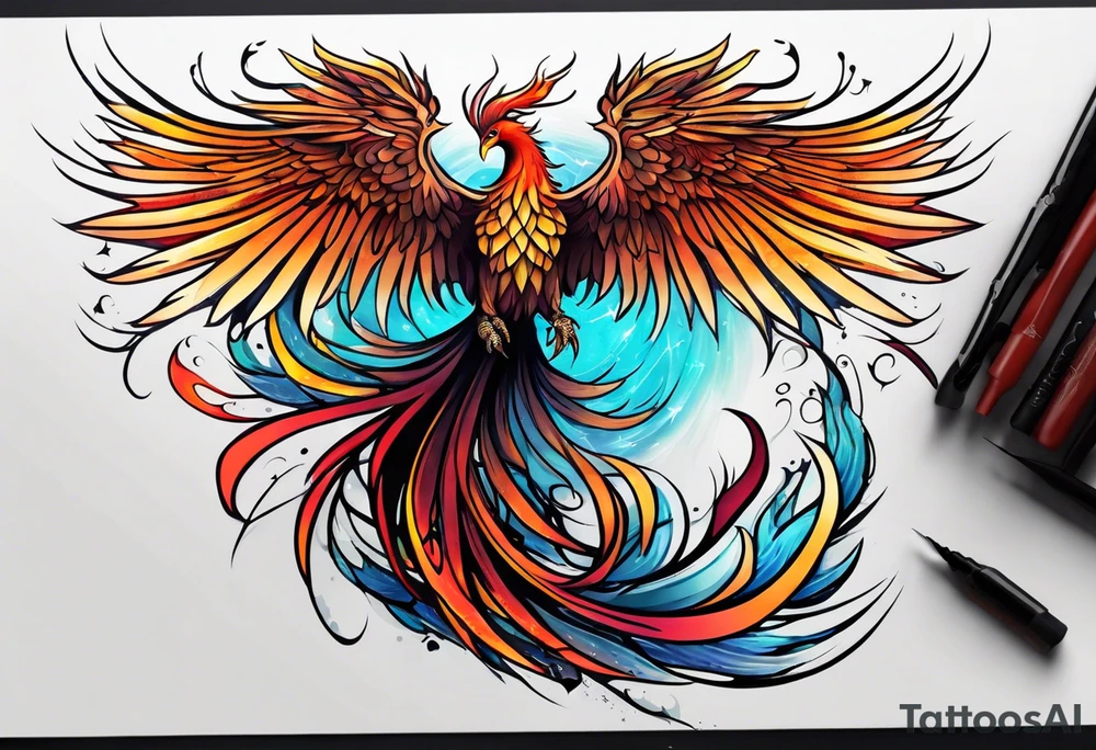 Rising Phoenix tattoo idea