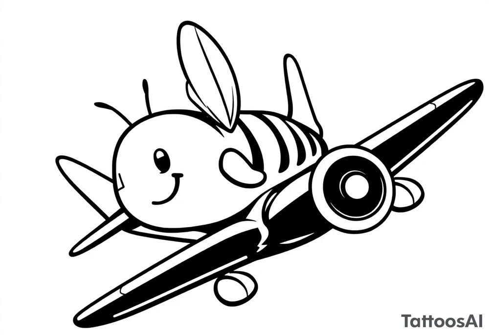 Bee flying a Boeing jet plane tattoo idea