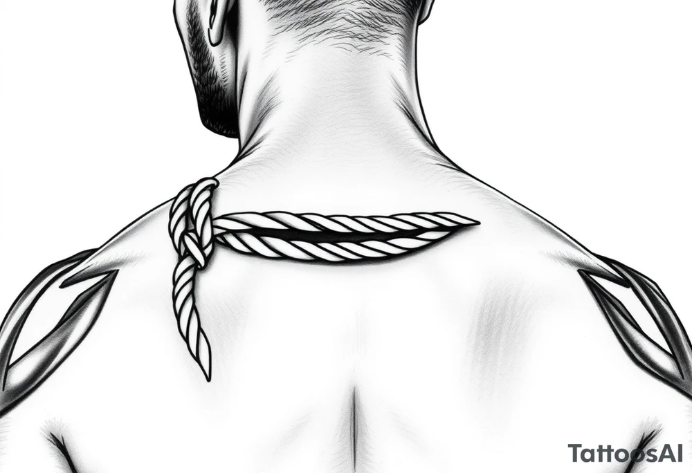 male bdsm slave bound by rope tattoo idea