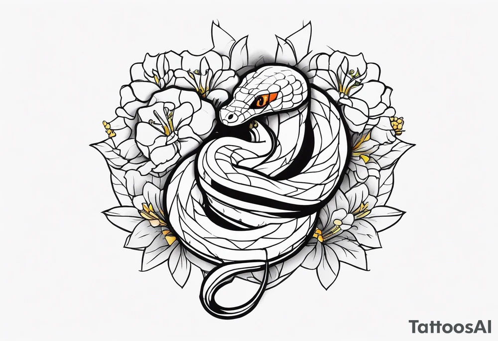 Cobra and flowers tattoo idea