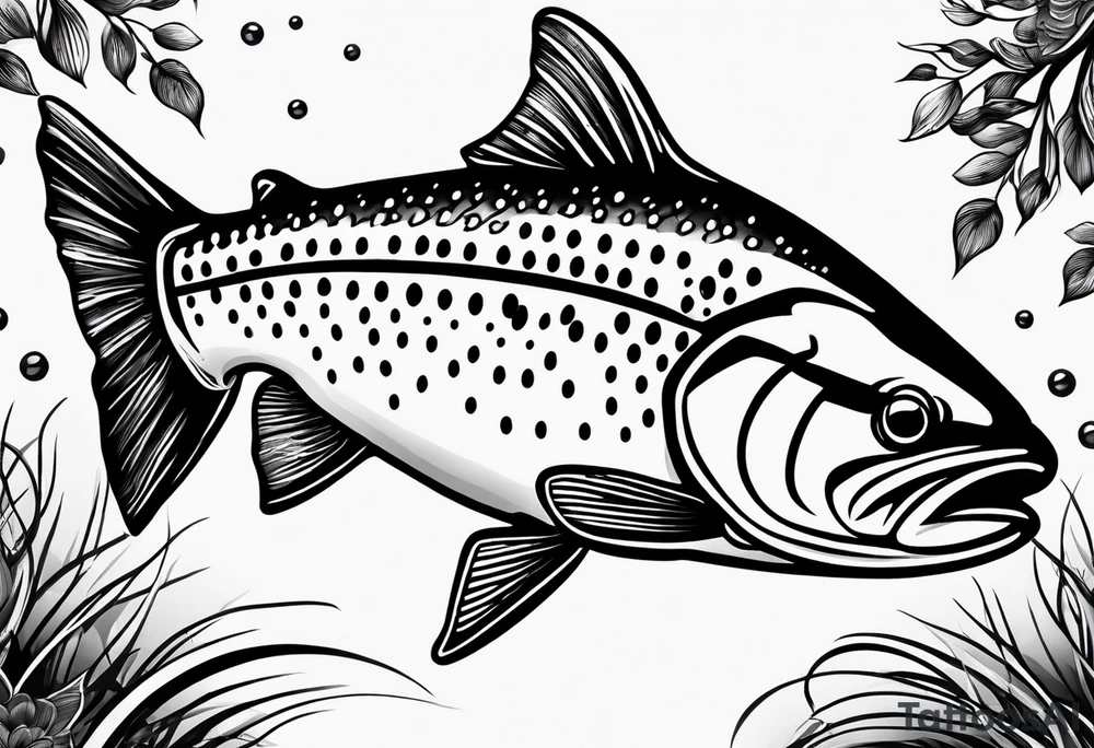 fly fishing trout tattoo idea