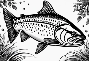 fly fishing trout tattoo idea