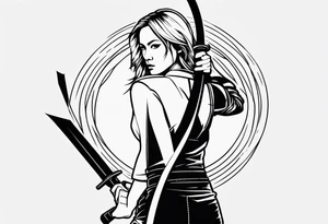 kill bill inspired minimalist tattoo idea