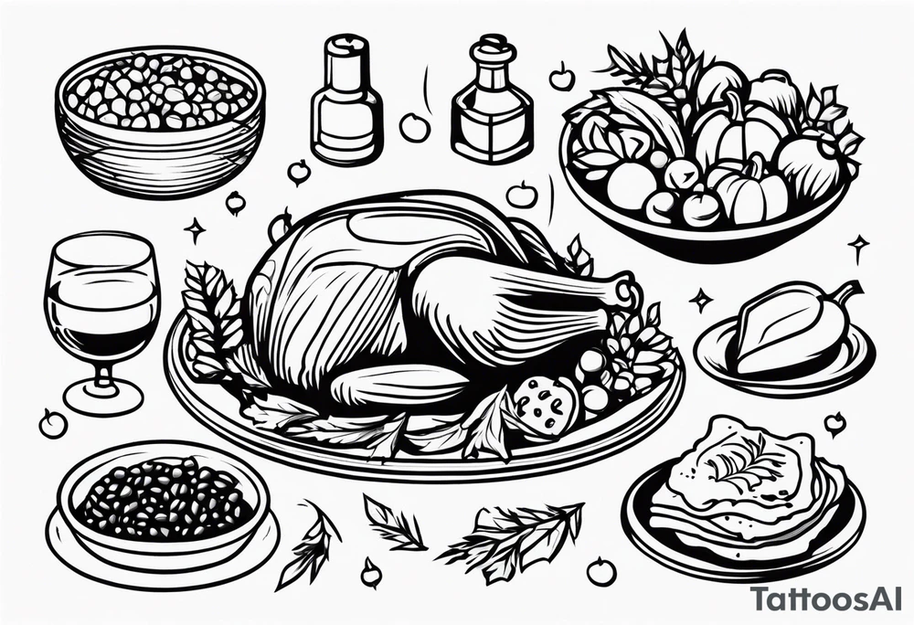 thanksgiving dinner tattoo idea