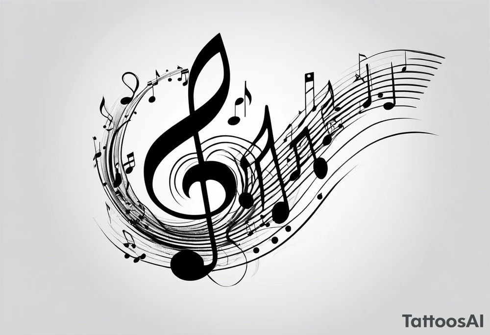 Simple, musical notes, in the shape of l and r tattoo idea