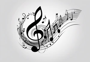 Simple, musical notes, in the shape of l and r tattoo idea