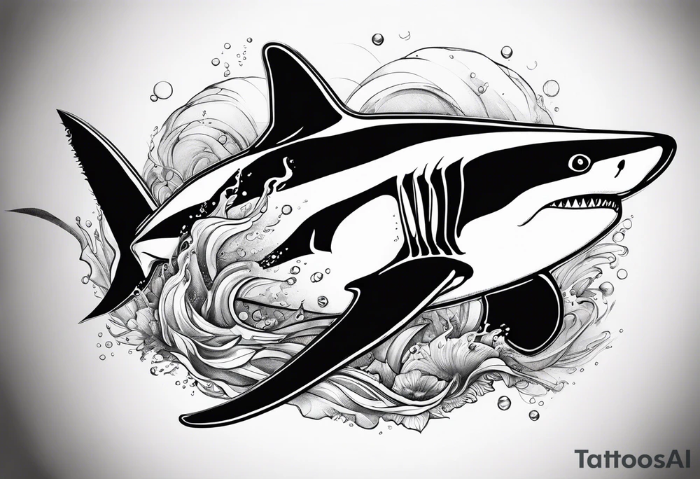 Shark and killer whale tattoo idea