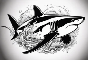 Shark and killer whale tattoo idea