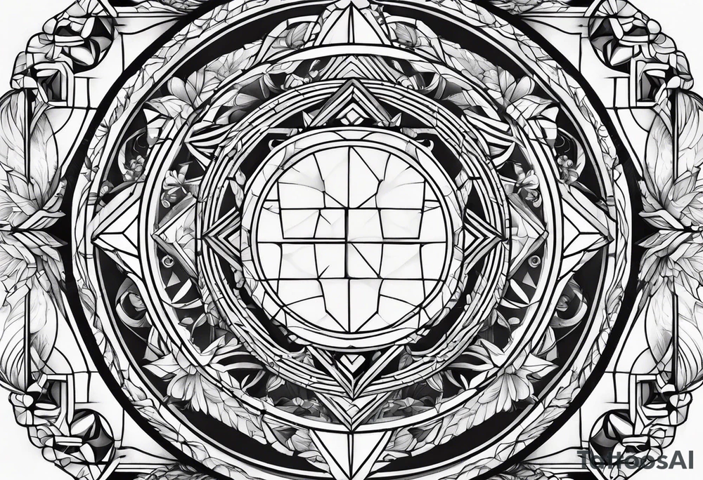 A geometric half sleeve tattoo idea