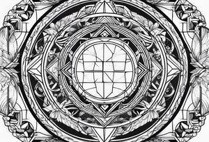 A geometric half sleeve tattoo idea
