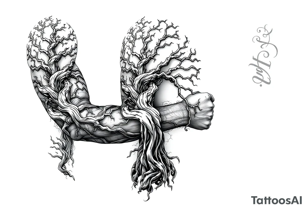 Whole Arm sleeve, tree with limbs wrapping around, tattoo idea