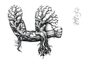 Whole Arm sleeve, tree with limbs wrapping around, tattoo idea