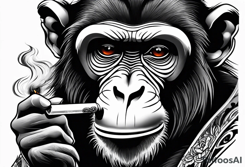 monkey smoking a ciggarette tattoo idea