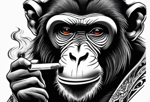 monkey smoking a ciggarette tattoo idea