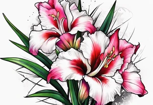gladiolus design tattoo idea