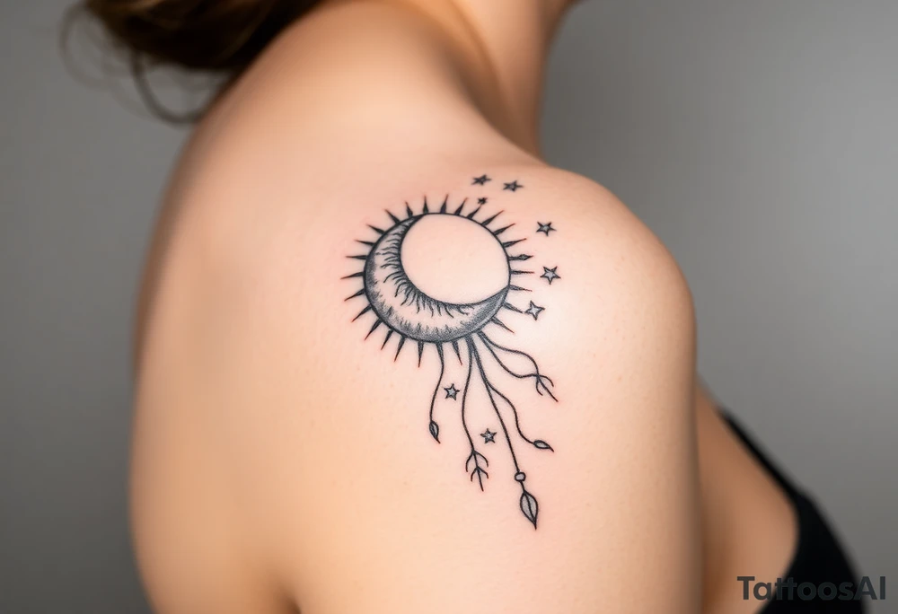 The sun the moon and the stars cascading tattoo idea