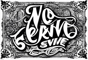 Text "no one servive" tattoo idea