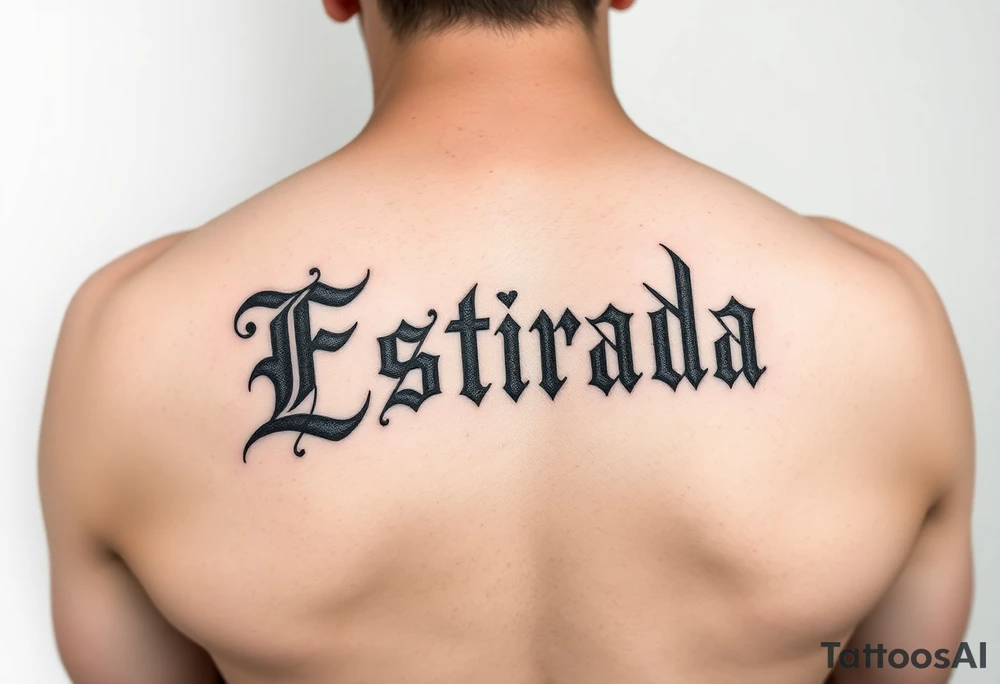 write estrada in Gothic letters tattoo idea