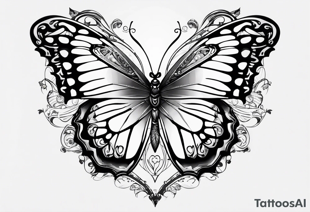 butterfly makes a heart tattoo idea