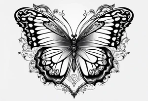 butterfly makes a heart tattoo idea