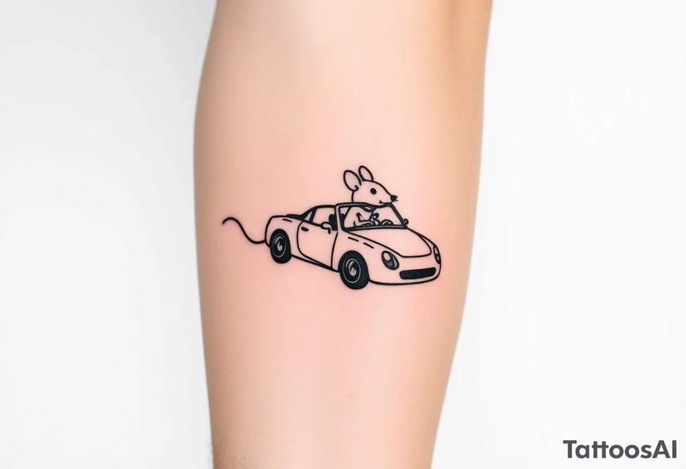 Mouse driving car tattoo idea