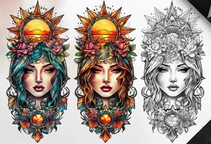 Thigh Sun Catcher tattoo idea