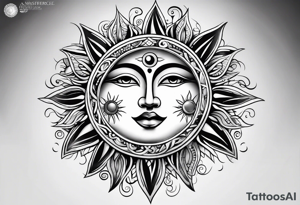 the sun and the moon tattoo idea