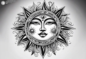 the sun and the moon tattoo idea