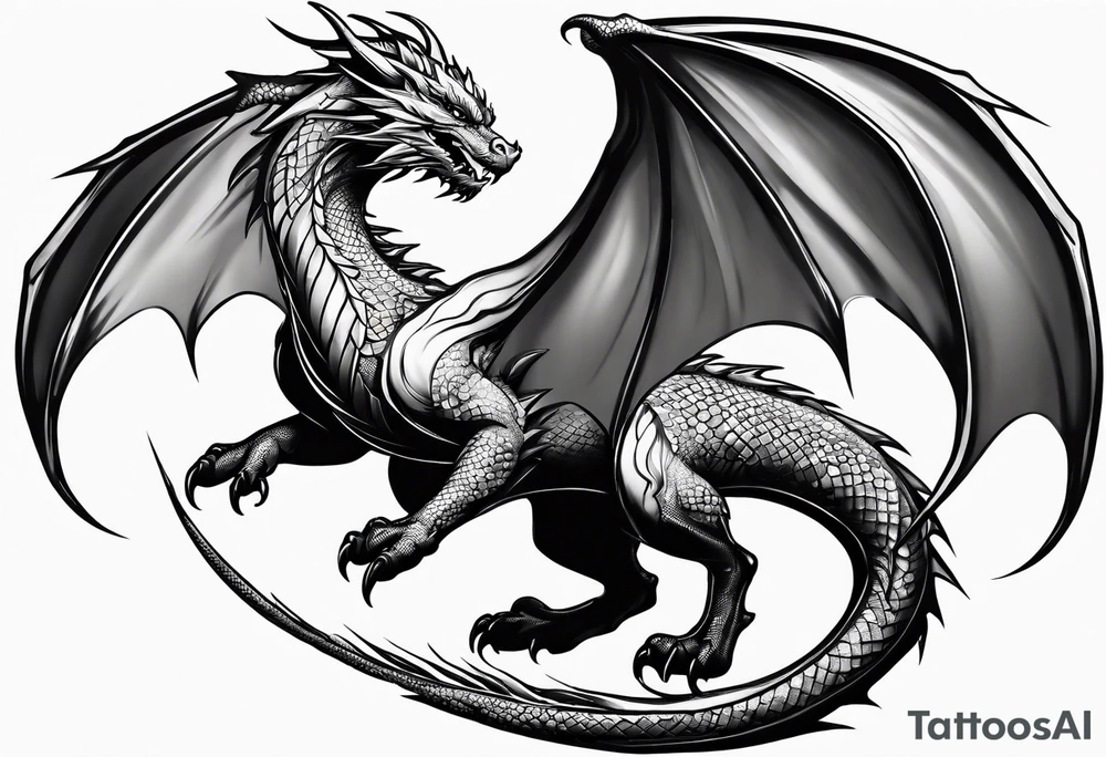 Pretty dragons simple fine lined tattoo idea