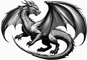 Pretty dragons simple fine lined tattoo idea