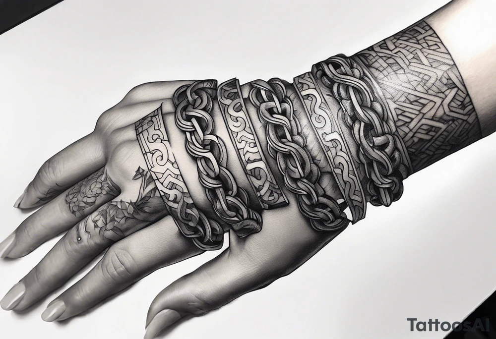 bicycle chain around wrist tattoo idea