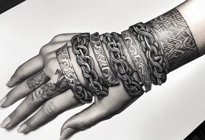 bicycle chain around wrist tattoo idea