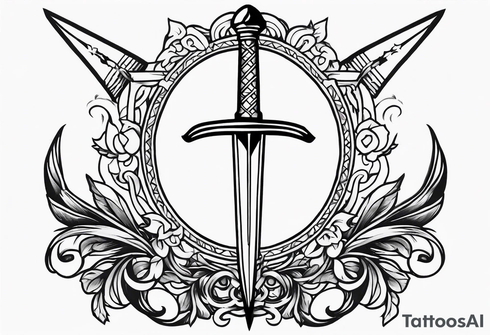 Sword with king piece tattoo idea