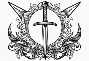 Sword with king piece tattoo idea